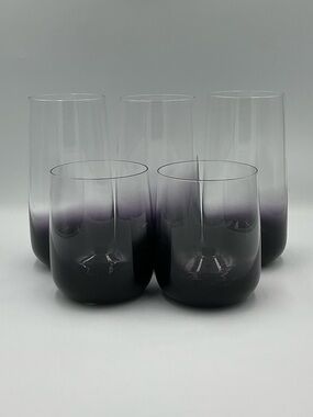 JoyJolt Black Swan Rocks Glass And Highball Glass Collection